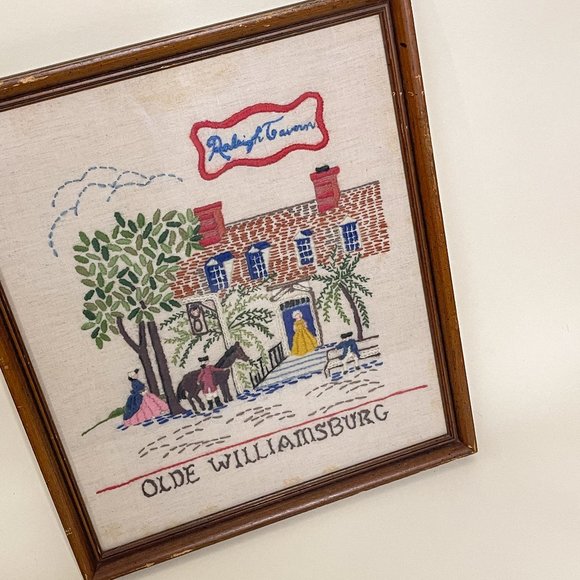 Vintage Other - Vintage Needlepoint Colonial Williamsburg Tavern